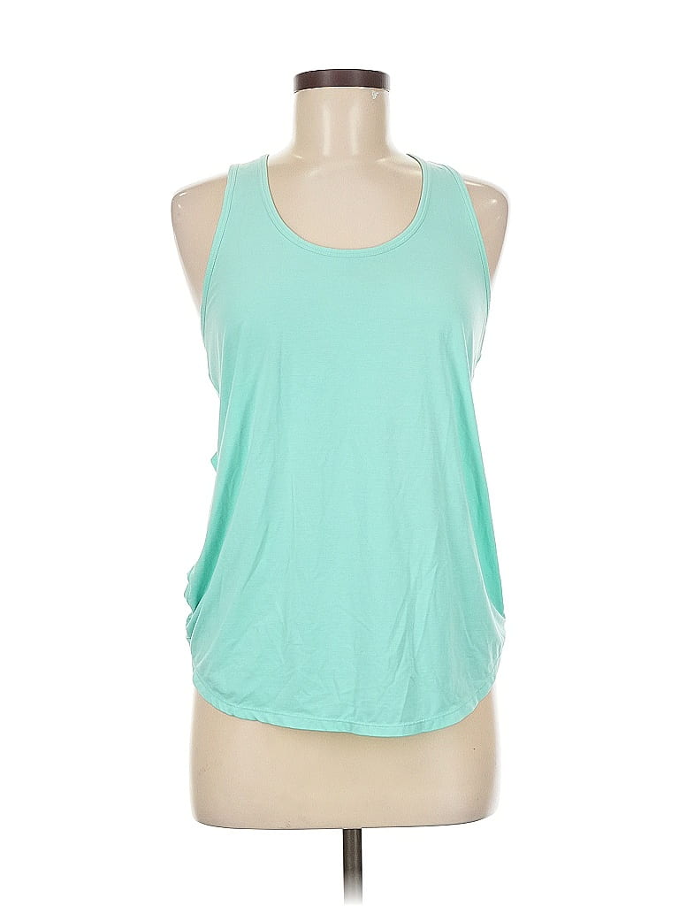 Pre-owned Hylete Tank Top Teal Halter Neckline Tops In Blue