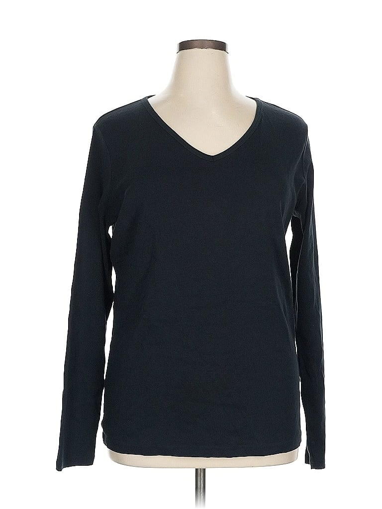 Pre-owned Lands' End Long Sleeve T-shirt In Black