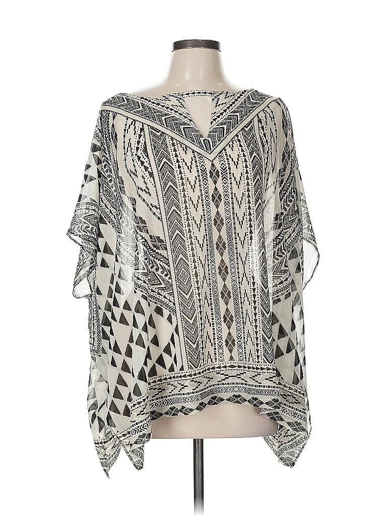 Hale Bob Silver 3/4 Sleeve Blouse Size M - photo 1