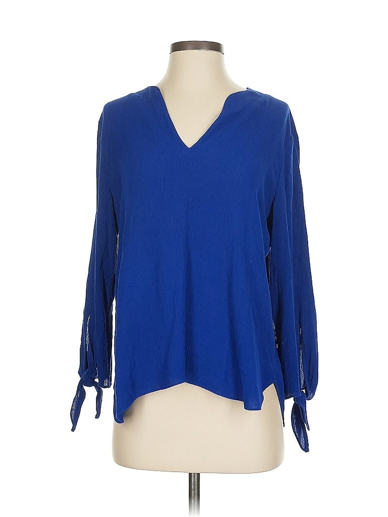 Pre-owned Michael Michael Kors Long Sleeve Blouse In Blue