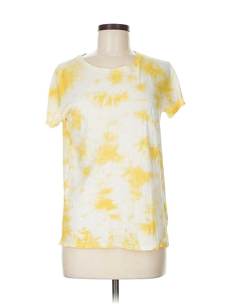 Victoria's Secret Pink 100% Cotton Tie-dye Yellow Short Sleeve T-Shirt Size M - photo 1