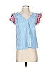 Koch Blue Short Sleeve Blouse Size XS - photo 1