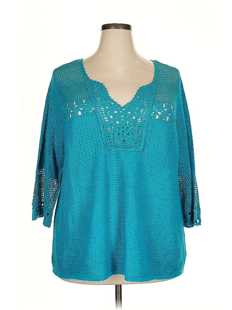 Roaman's Teal Pullover Sweater Size 22 (1X) - photo 1