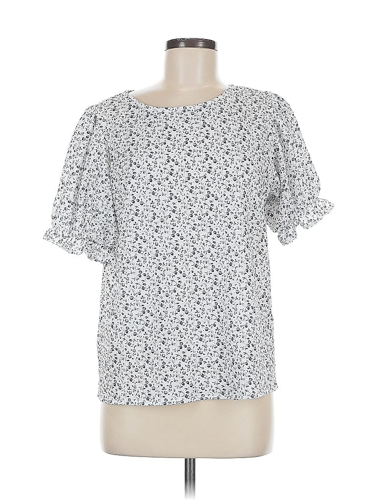 Pre-owned Unbranded Short Sleeve Blouse In Silver