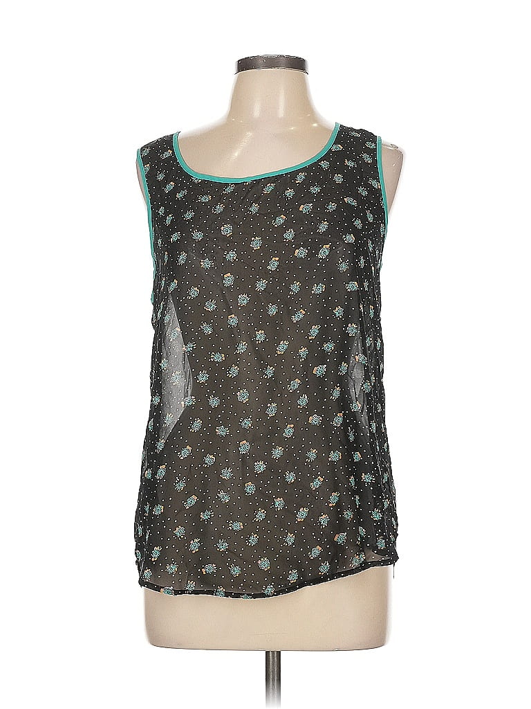 Pre-owned E&m Collection Sleeveless Top Teal Scoop Neck Tops In Blue