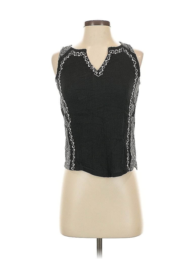 Pre-owned Lucky Brand Sleeveless Blouse In Black
