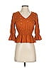 Blue Rain Orange 3/4 Sleeve Blouse Size XS - photo 1