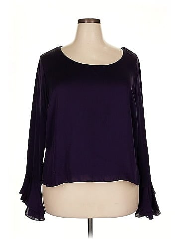 Lauren by Ralph Lauren Long Sleeve Silk Top (view 1)