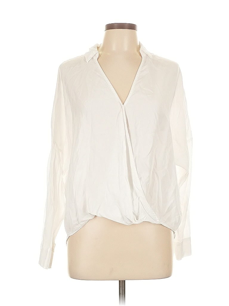 Lou & Grey for LOFT 100% Lyocell Ivory White Long Sleeve Blouse Size L - photo 1