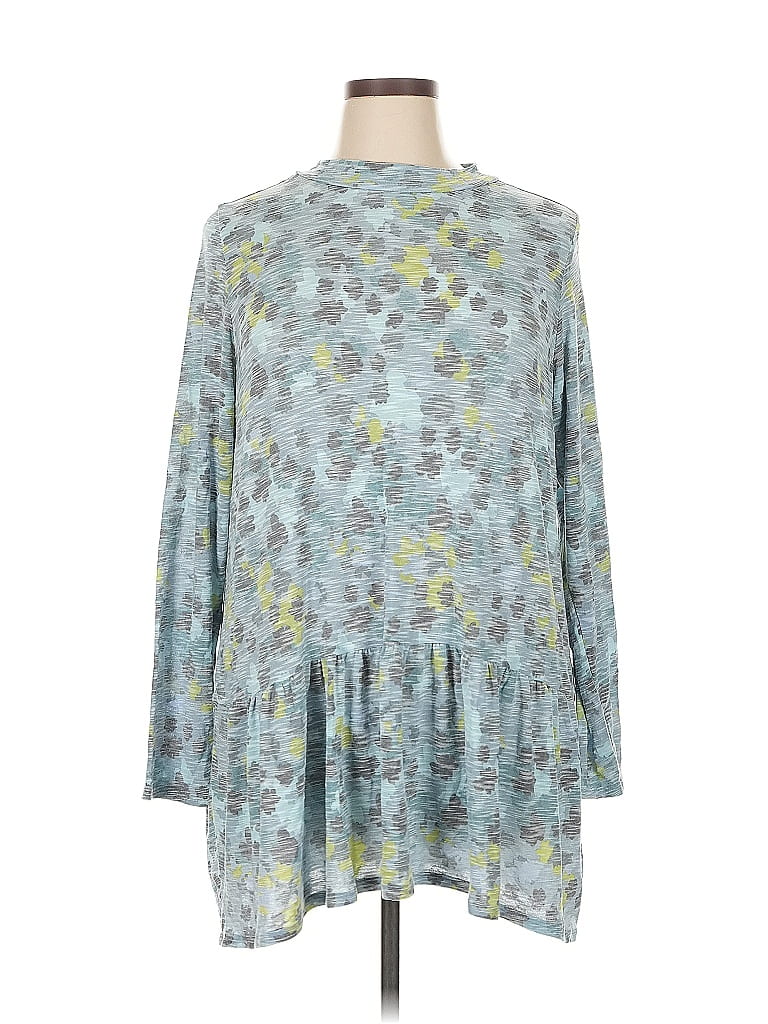 LOGO by Lori Goldstein Blue Long Sleeve Blouse Size 1X - photo 1