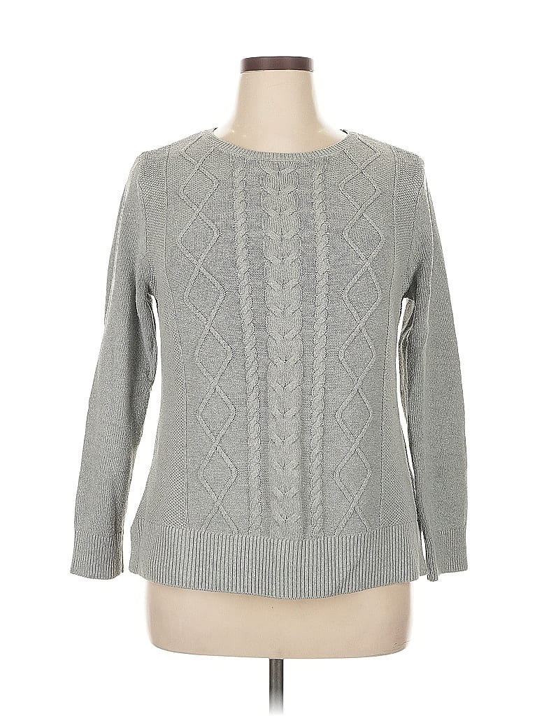 Pre-owned Karen Scott Pullover Sweater In Gray