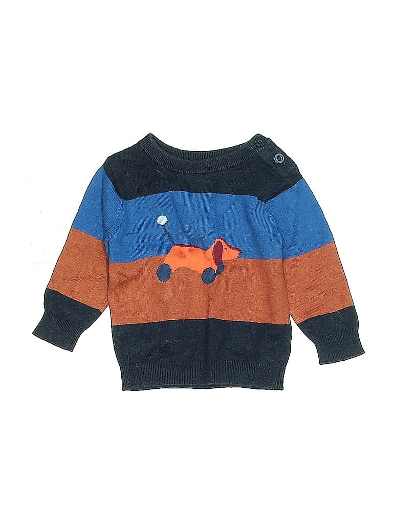Jacadi Color Block Blue Pullover Sweater 3-6 MO / 6 MO - photo 1