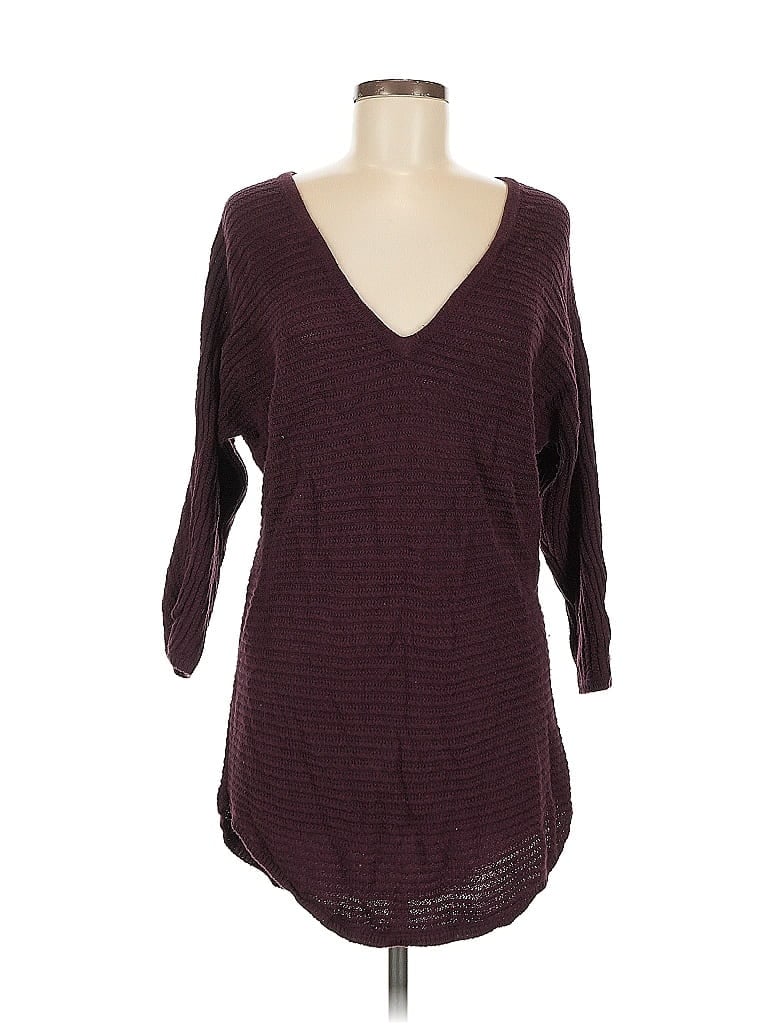 Pre-owned New York And Company Pullover Sweater In Burgundy