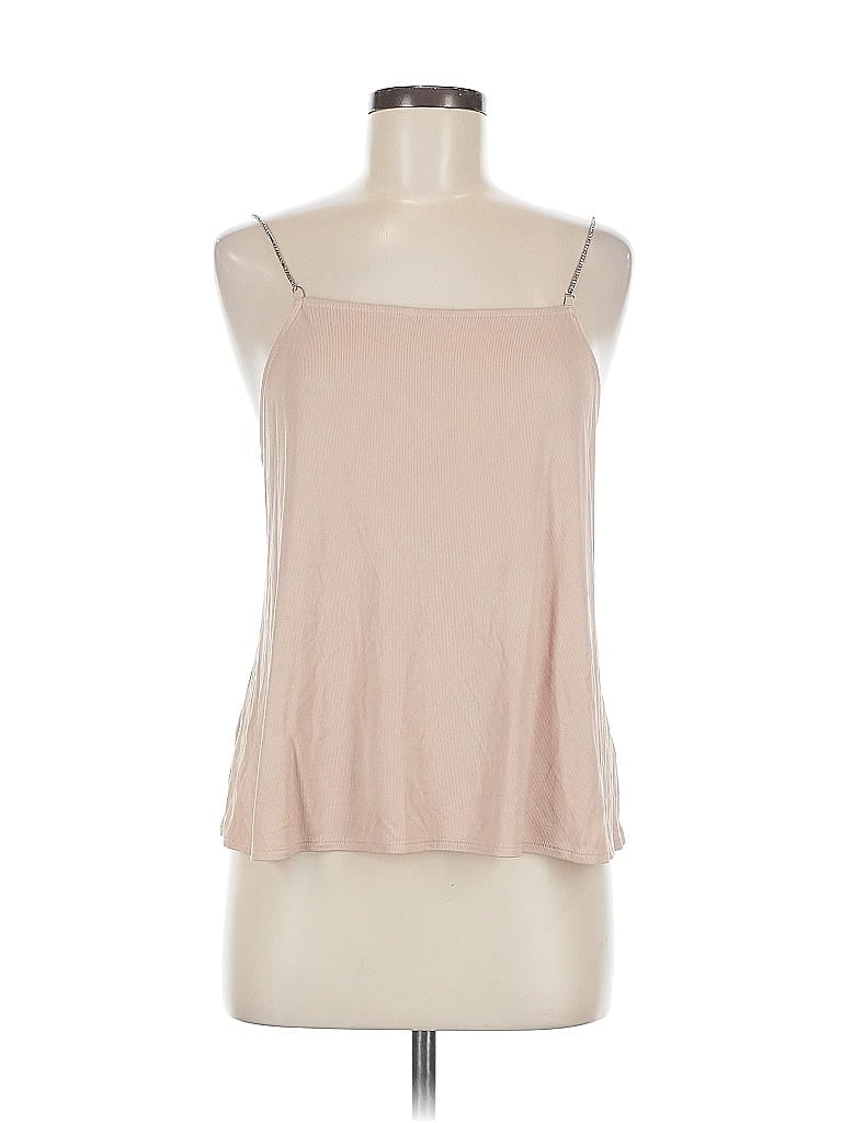 Pre-owned Silence And Noise Sleeveless Top Tan Halter Neckline Tops In Brown