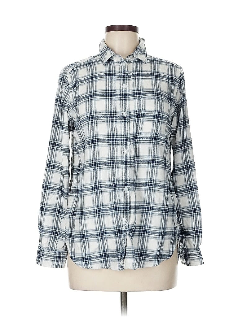 Pre-owned American Eagle Outfitters Long Sleeve Button Down Shirt In Blue