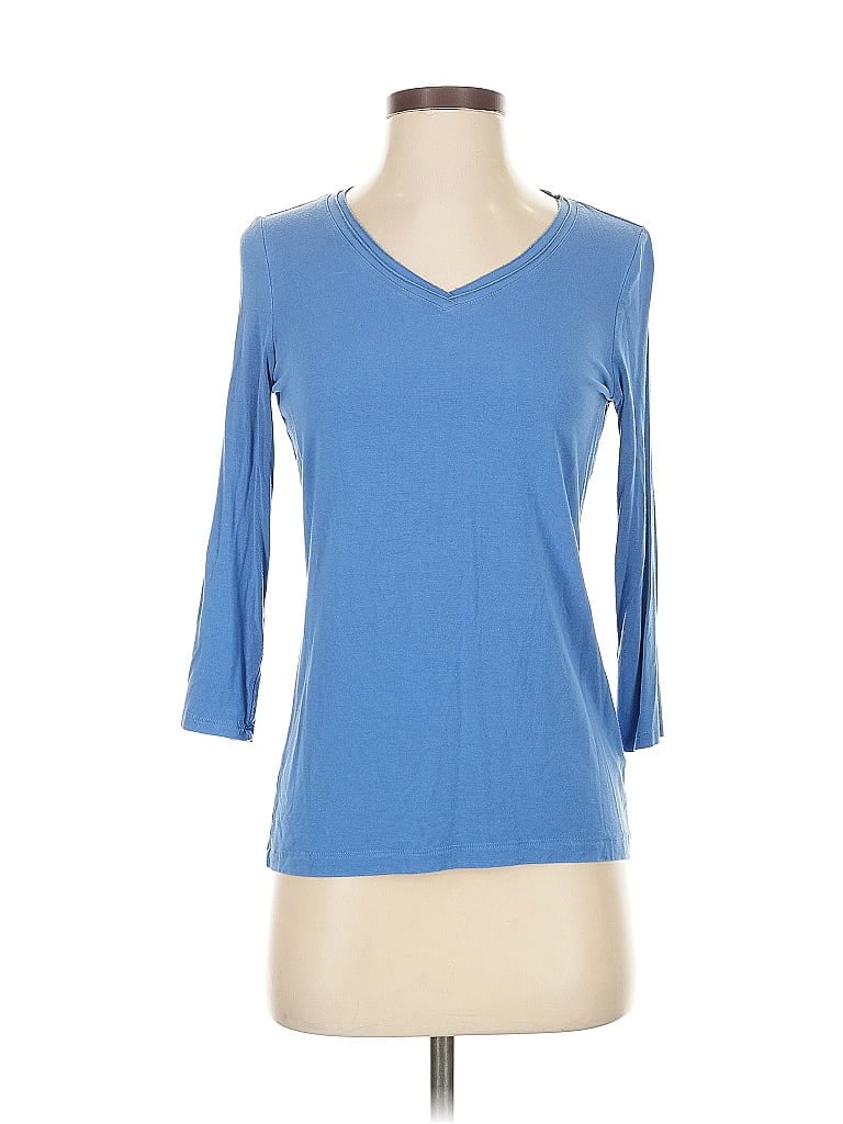 Lord & Taylor Blue 3/4 Sleeve T-Shirt Size S - photo 1
