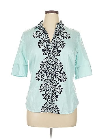 New York & Company Short Sleeve Blouse (view 1)