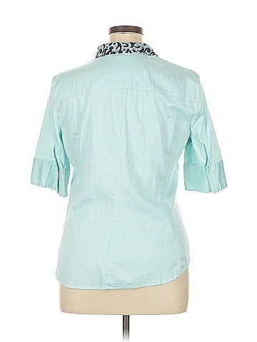 New York & Company Short Sleeve Blouse (view 2)