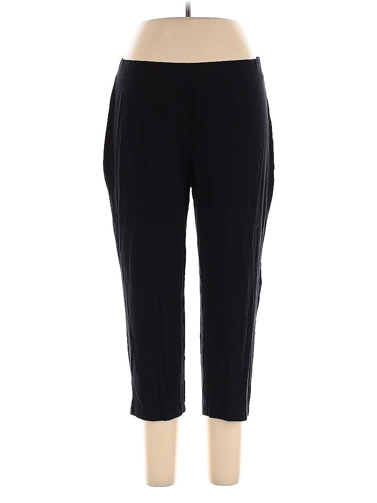 Catherines Solid Black Active Pants Size 0X - photo 1