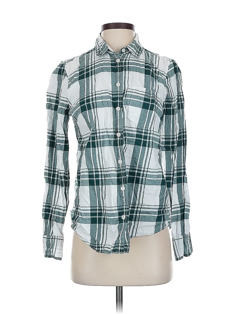 Pre-owned J.crew Mercantile Long Sleeve Polo Shirt In Blue