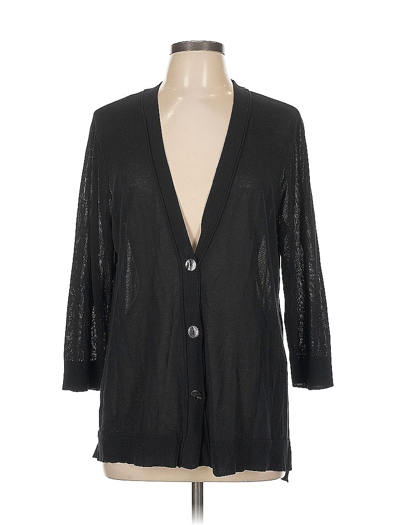 Pre-owned Chico's Cardigan Sweater In Black