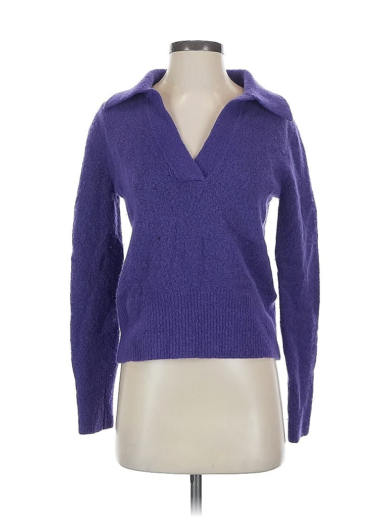 Pre-owned Banana Republic Wool Pullover Sweater In Purple
