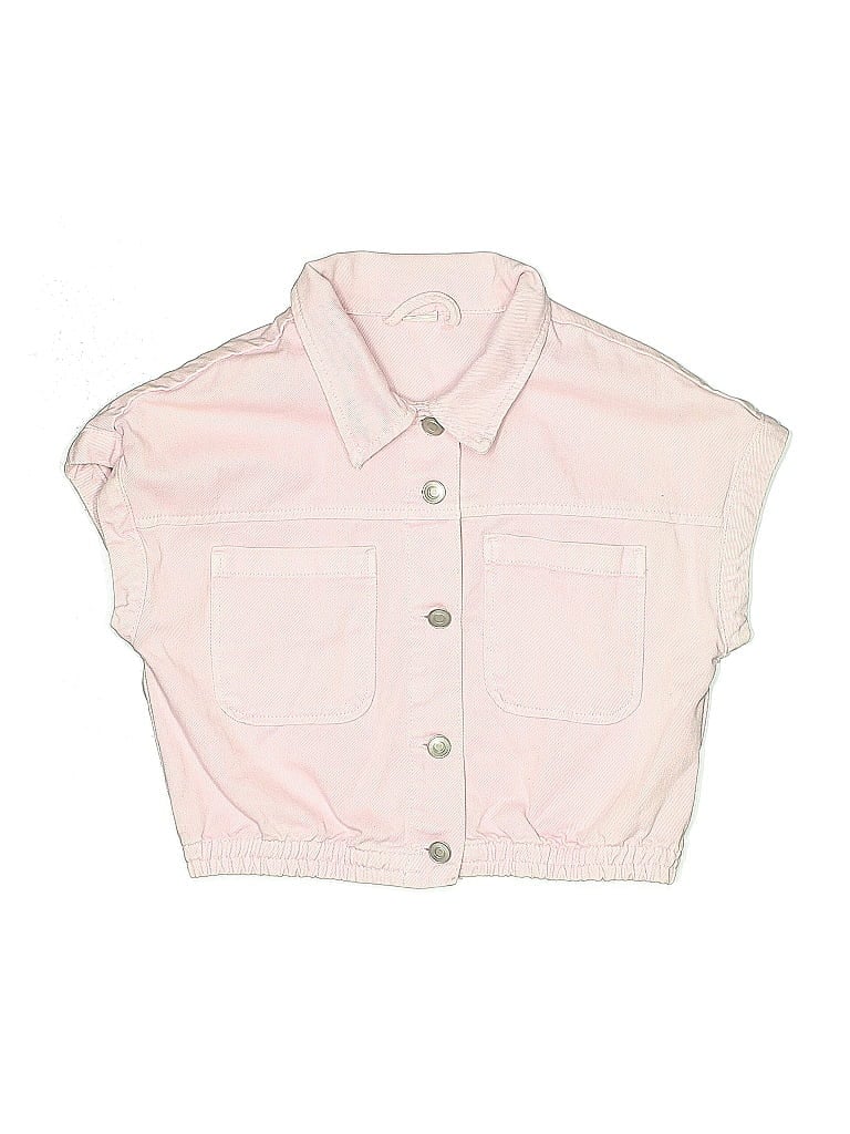 Pre-owned Unbranded Kids' Denim Vest In Pink