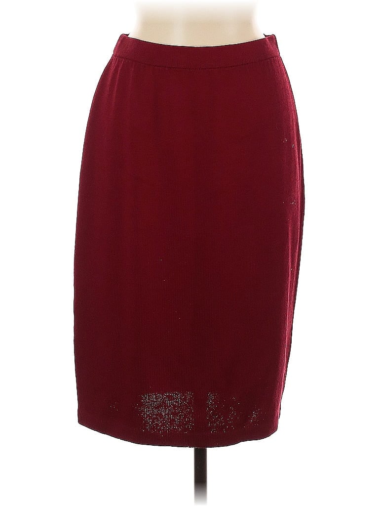 St. John Collection Solid Burgundy Formal Skirt Size 8 - photo 1
