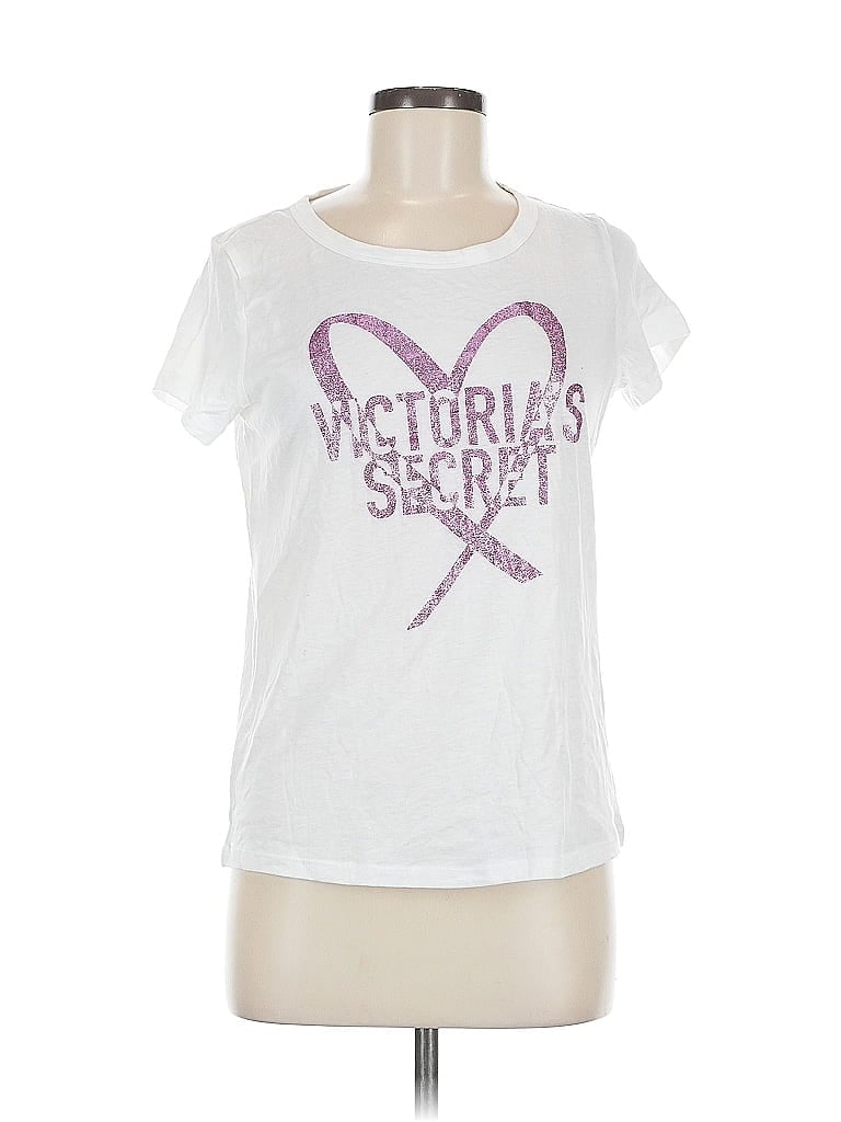 Victoria's Secret White Short Sleeve T-Shirt Size M - photo 1