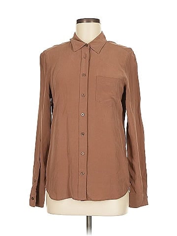Equipment Long Sleeve Silk Top (view 1)