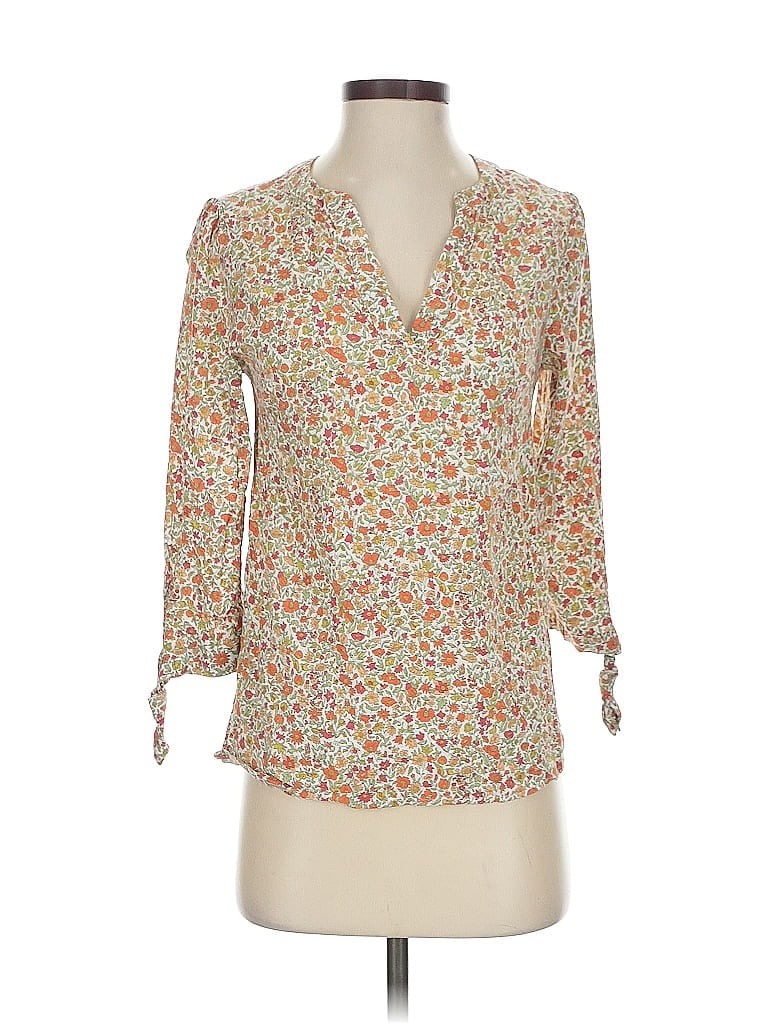 Pre-owned Cynthia Rowley Tjx Long Sleeve Blouse In White