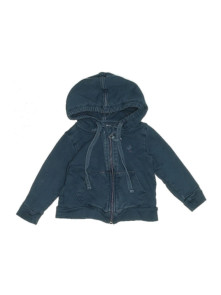 Pre-owned Baby Cottons Babies' Zip Up Hoodie In Blue