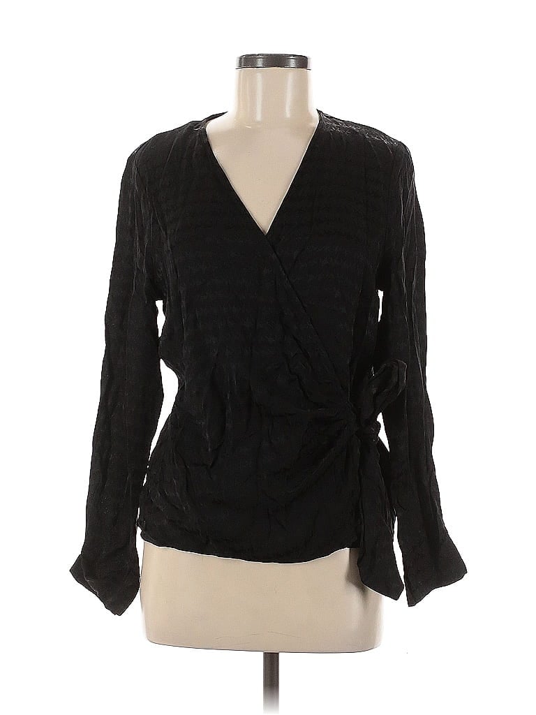 Pre-owned Nine West Long Sleeve Blouse In Black