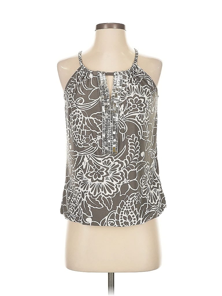 Pre-owned Inc International Concepts Sleeveless Blouse In Silver