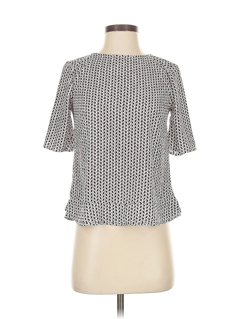 Pre-owned Ann Taylor Short Sleeve Blouse In Gray