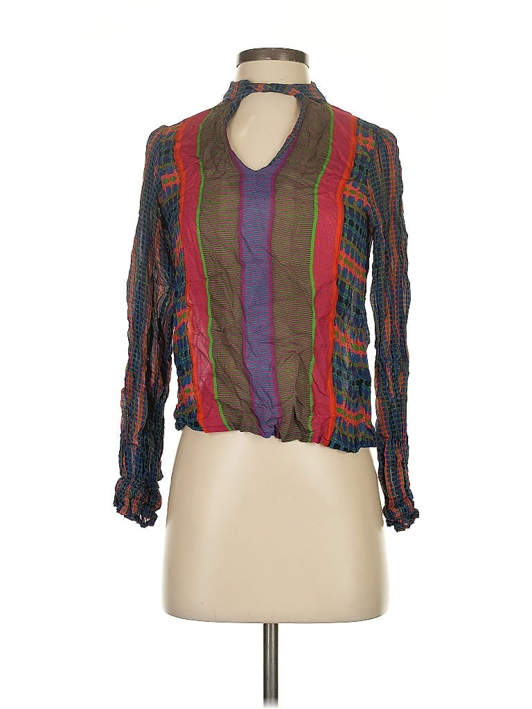 Pre-owned Conditions Apply Long Sleeve Blouse In Burgundy