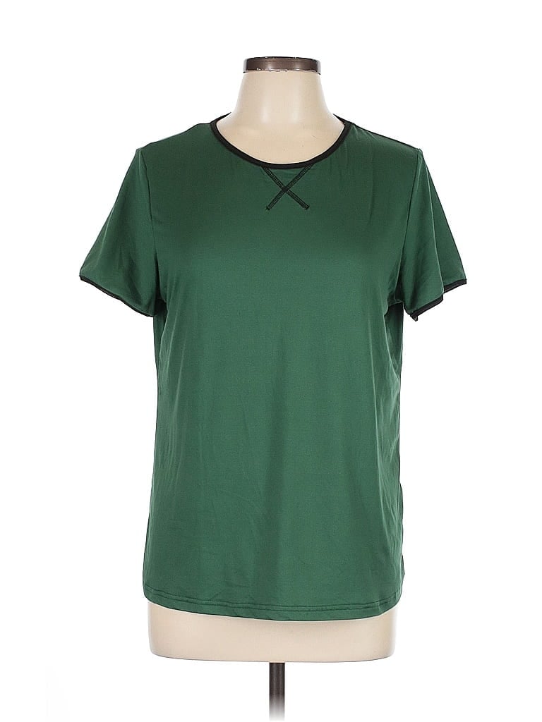 Click to view more detailed imagery on our partner's website Pre-owned Ekouaer Short Sleeve Top Green Crew Neck Tops