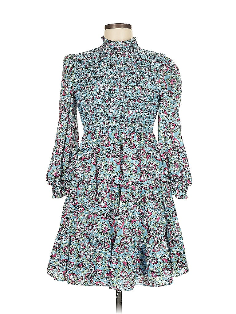 Likely 100% Polyester Paisley Teal Casual Dress Size 6 - photo 1
