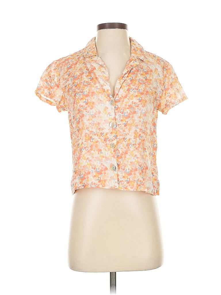 CLOTH & STONE Pre-owned Short Sleeve Blouse In Orange