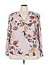 Soho JEANS NEW YORK & COMPANY 100% Polyester Floral Pink Long Sleeve Blouse Size XXL - photo 1