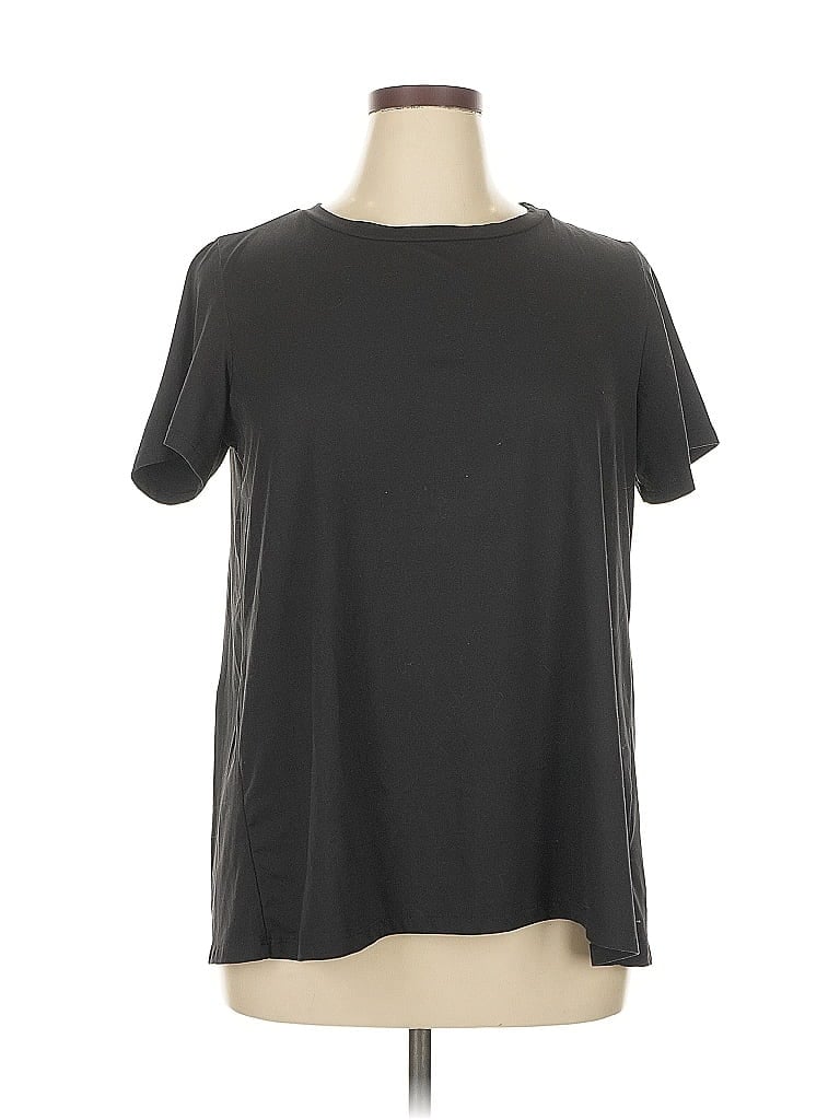 Pre-owned Bobeau Short Sleeve Top Gray Solid Pattern Crew Neck Tops