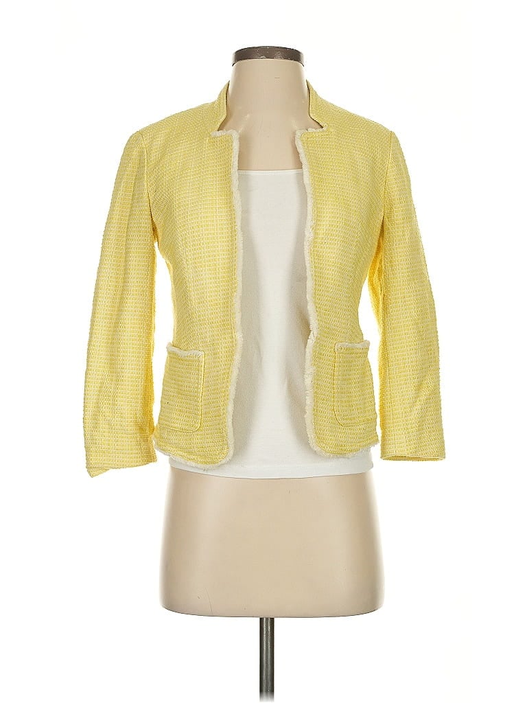 Pre-owned Ann Taylor Loft Blazer Jacket In Yellow