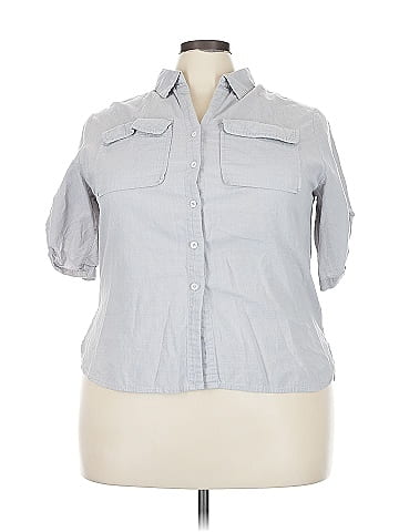 Unbranded 3/4 Sleeve Button-Down Shirt (view 1)