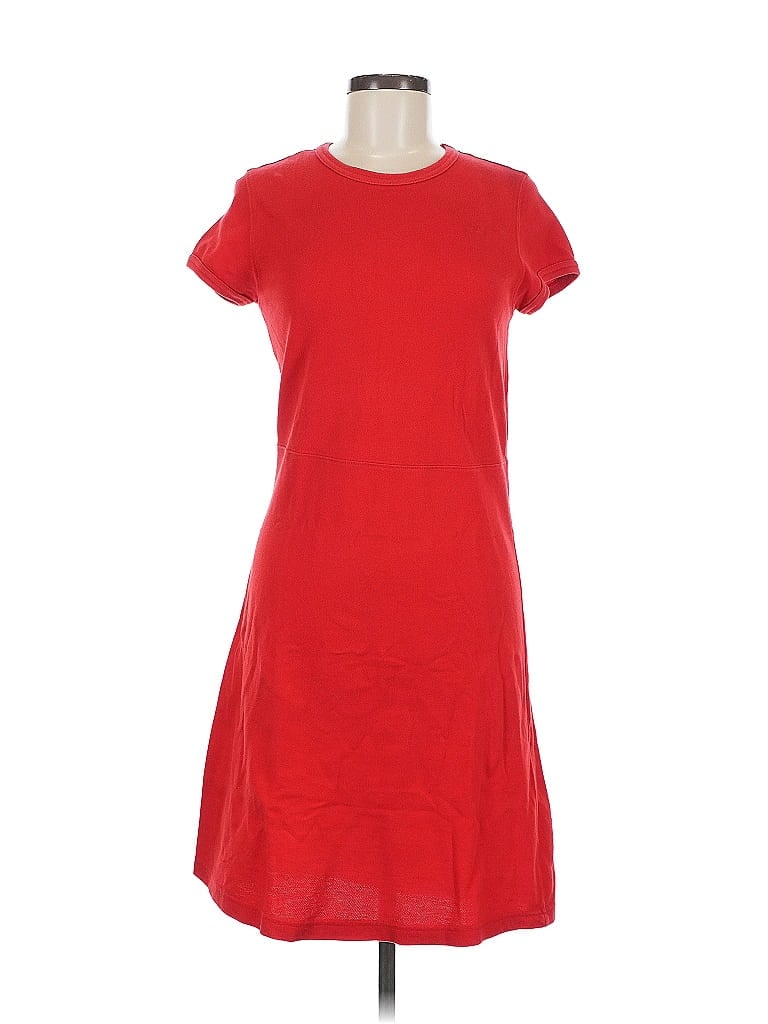 DKNY Jeans 100% Cotton Solid Red Casual Dress Size M - photo 1