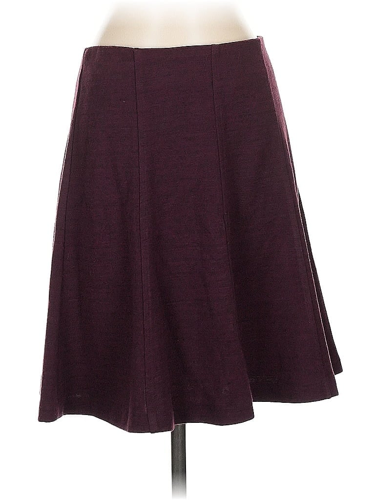 Ann Taylor LOFT Outlet Solid Burgundy Casual Skirt Size S - photo 1