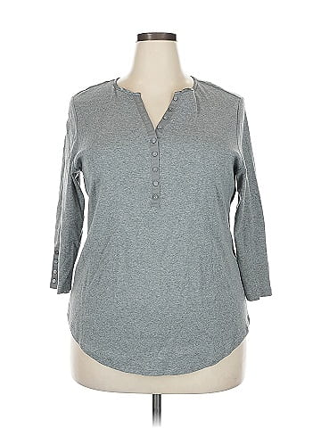DressBarn Long Sleeve Henley (view 1)
