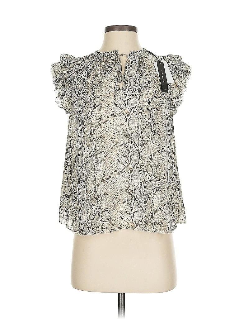 Pre-owned T Tahari Sleeveless Blouse In Silver