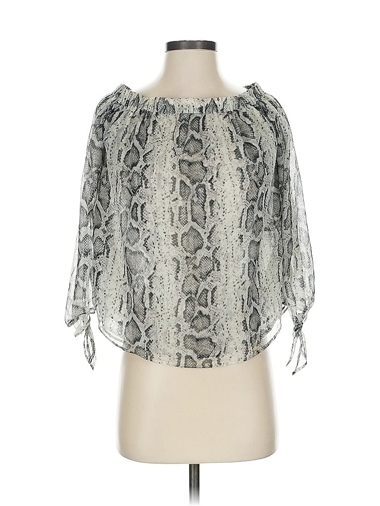 Pre-owned Generation Love 3/4 Sleeve Blouse In Silver