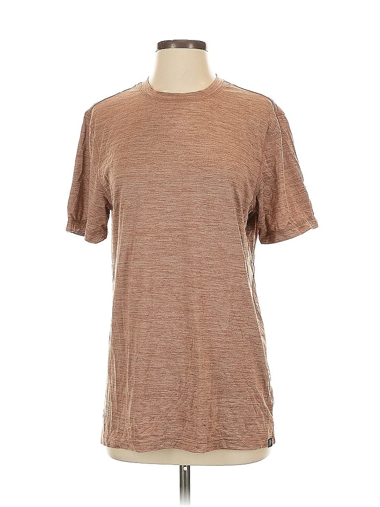 Pre-owned Gaiam Short Sleeve T-shirt In Brown