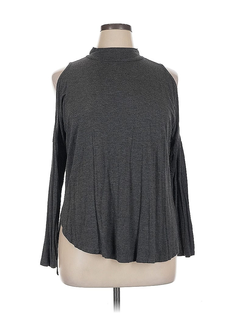 Daisy Fuentes Gray Long Sleeve Turtleneck Size 1X - photo 1